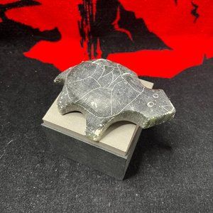 Inuit(Eskimo) Turtle Soapstone Carving. Vintage. Signed with Serial Number.